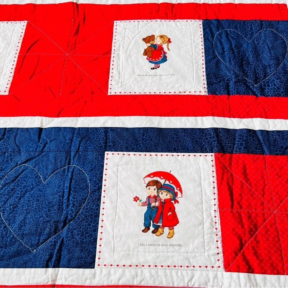 45”x62” Homemade Kids Cotton Quilt, Quilt Blanket.